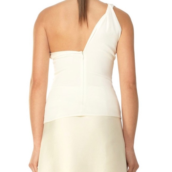 Cream Silk Blend Asymmetric Top - Picture 4 of 4